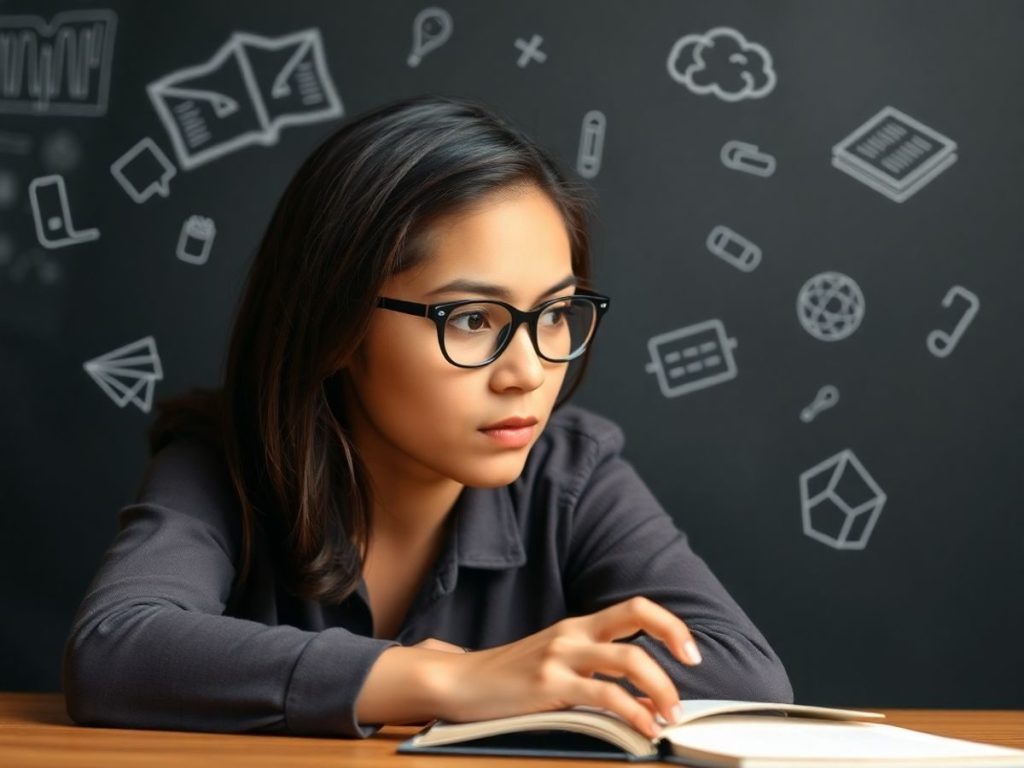 Un om care studiază și învață lucruri noi.